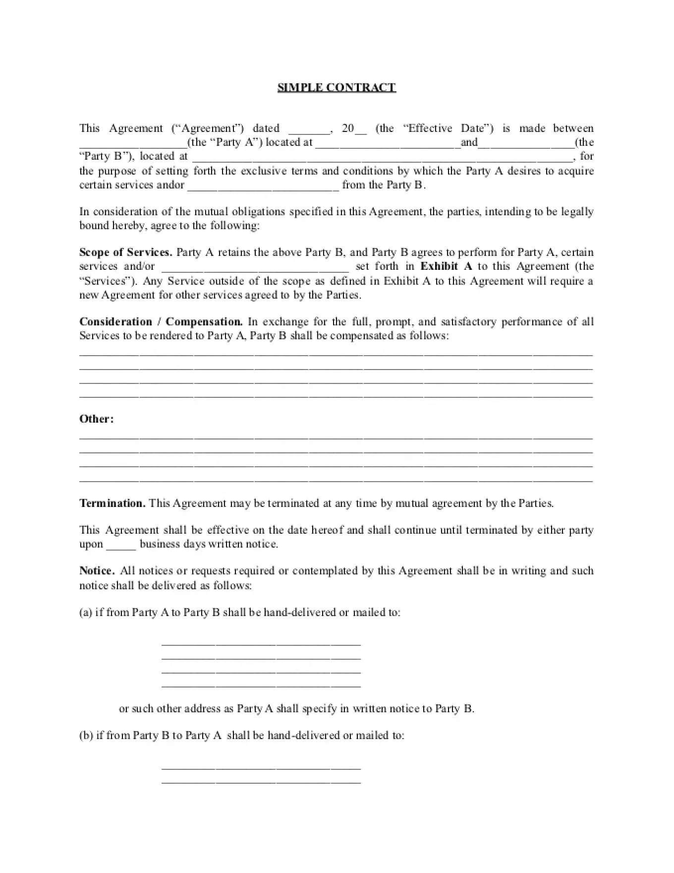 Simple Contract Template
